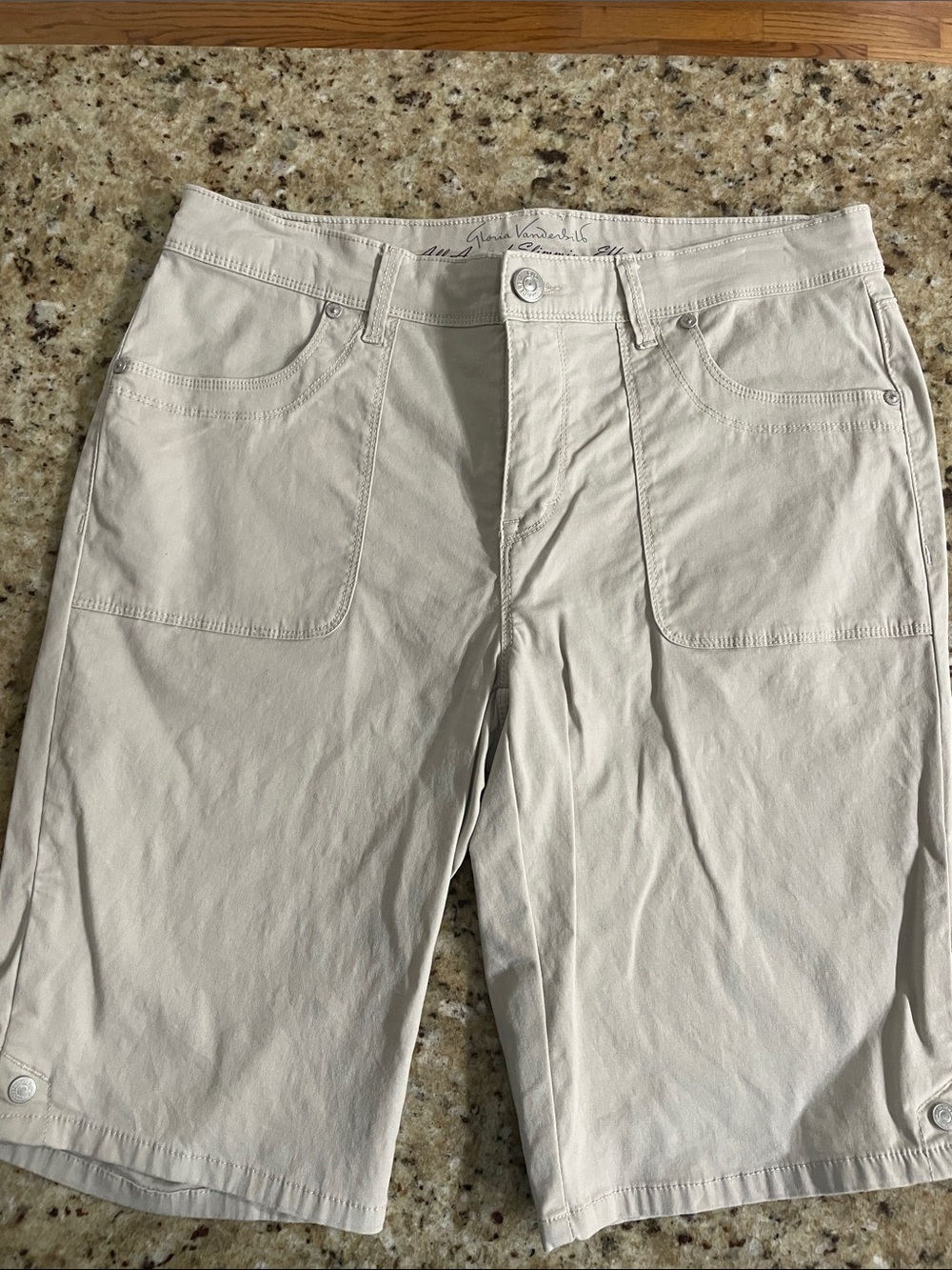 Gloria Vanderbilt Women's Beige Bermuda Shorts